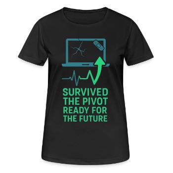 Startup Founder Survivor Burnout Recover - Women's Breathable T-Shirt - black - Front - AI Model Female 172 light (172cm)