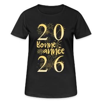 Frohes neues Jahr 2026 Neujahr Neujahr Neujahr - Frauen T-Shirt atmungsaktiv - Schwarz - Vorne - AI Model Female 172 light (172cm)