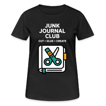 Junk Journal Club Cut Glue Create - Frauen T-Shirt atmungsaktiv - Schwarz - Vorne - AI Model Female 172 light (172cm)
