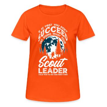 Scouting Truppführer Waldlager - Frauen T-Shirt atmungsaktiv - Neonorange - Vorne - AI Model Female 172 dark (172cm)