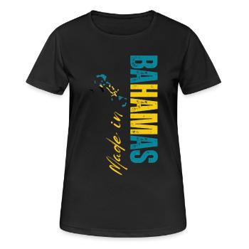 Hergestellt auf den Bahamas, geboren auf den Bahamas - Frauen T-Shirt atmungsaktiv - Schwarz - Vorne - AI Model Female 172 light (172cm)