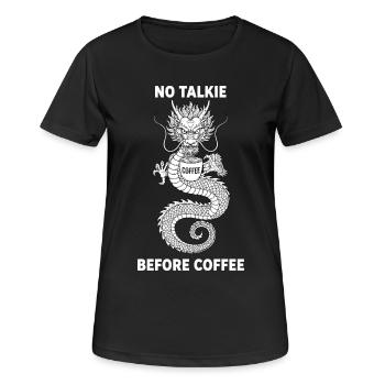 No Conversation Before Coffee Lover Dragon - Women's Breathable T-Shirt - black - Front - AI Model Female 172 light (172cm)