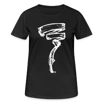 Energetischer Wind - Frauen T-Shirt atmungsaktiv - Schwarz - Vorne - AI Model Female 172 light (172cm)