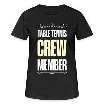 Table Tennis Crew - Frauen T-Shirt atmungsaktiv - Schwarz - Vorne - AI Model Female 172 light (172cm)