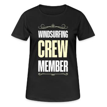 Windsurfing Crew - Frauen T-Shirt atmungsaktiv - Schwarz - Vorne - AI Model Female 172 light (172cm)