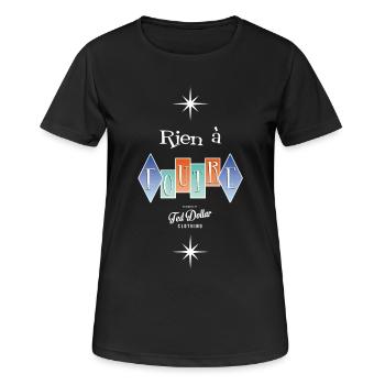 Rien à foutre - Frauen T-Shirt atmungsaktiv - Schwarz - Vorne - AI Model Female 172 light (172cm)