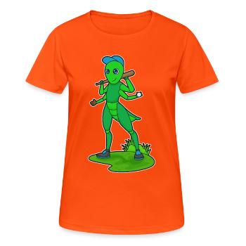 Caterpillar Baseball Batte - T-shirt respirant Femme - orange néon - Devant - AI Model Female 172 dark (172cm)