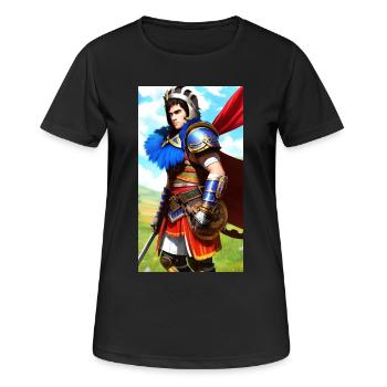 Mehrfarbiger Ritter Gladiator - Frauen T-Shirt atmungsaktiv - Schwarz - Vorne - AI Model Female 172 light (172cm)