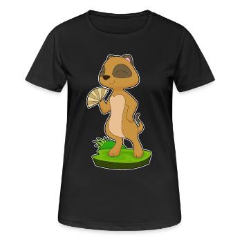 Meerkat Handheld Fan - Women's Breathable T-Shirt - black - Front - AI Model Female 172 light (172cm)