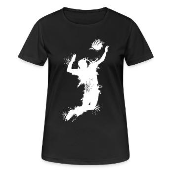 Volleyball Angriff Explosion Beachvolleyball Logo - Frauen T-Shirt atmungsaktiv - Schwarz - Vorne - AI Model Female 172 light (172cm)