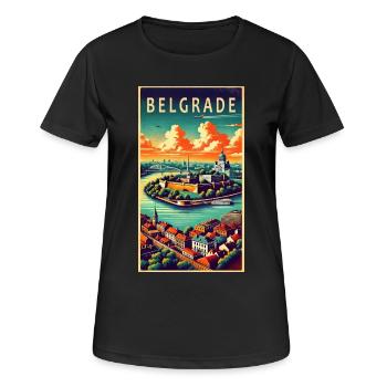 Design rétro de Belgrade, Serbie - T-shirt respirant Femme - noir - Devant - AI Model Female 172 light (172cm)