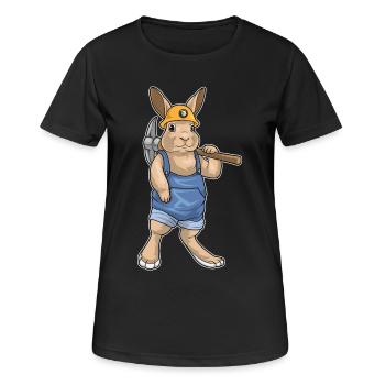Hase Bergarbeiter Spitzhacke Bergbau - Frauen T-Shirt atmungsaktiv - Schwarz - Vorne - AI Model Female 172 light (172cm)
