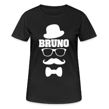 Vorname Bruno - Frauen T-Shirt atmungsaktiv - Schwarz - Vorne - AI Model Female 172 light (172cm)