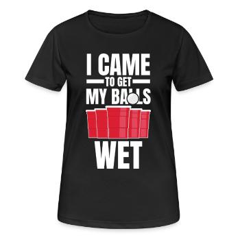 Je suis venu me mouiller les couilles Graphisme - T-shirt respirant Femme - noir - Devant - AI Model Female 172 light (172cm)