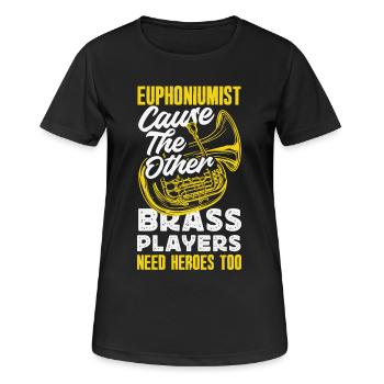 Vintage Euphonium Spieler - Frauen T-Shirt atmungsaktiv - Schwarz - Vorne - AI Model Female 172 light (172cm)