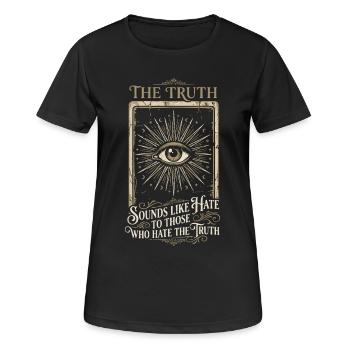 Vintage Esoteric Eye Of Providence Truth Quote - Women's Breathable T-Shirt - black - Front - AI Model Female 172 light (172cm)