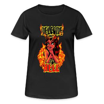 Bienvenue en enfer - T-shirt respirant Femme - noir - Devant - AI Model Female 172 light (172cm)