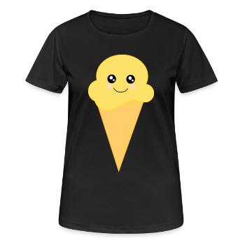 Kawaii Eis Kawaii Vanille Kawaii Eiscreme - Frauen T-Shirt atmungsaktiv - Schwarz - Vorne - AI Model Female 172 light (172cm)