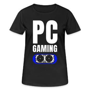 Emblème du GPU de jeu PC - T-shirt respirant Femme - noir - Devant - AI Model Female 172 light (172cm)