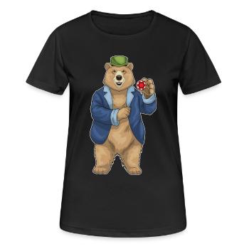 Bear Poker Jetons de poker - T-shirt respirant Femme - noir - Devant - AI Model Female 172 light (172cm)