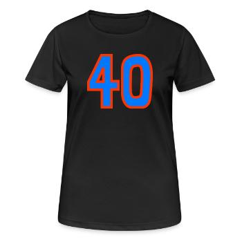 40. 40 ANS. 40e ANNIVERSAIRE. ANNIVERSAIRE 40 ANS. - T-shirt respirant Femme - noir - Devant - AI Model Female 172 light (172cm)