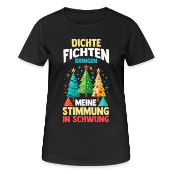 Weihnachtsmann Fichten Weihnachtsbaum Weihnachten - Frauen T-Shirt atmungsaktiv - Schwarz - Vorne - AI Model Female 172 light (172cm)