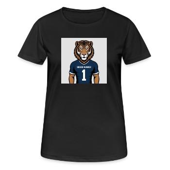 Imprimé du maillot mascotte du Tigre - T-shirt respirant Femme - noir - Devant - AI Model Female 172 light (172cm)