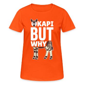 Okapi-liebhaber Okapi-tier Seltene Tierweltliebe - Frauen T-Shirt atmungsaktiv - Neonorange - Vorne - AI Model Female 172 dark (172cm)