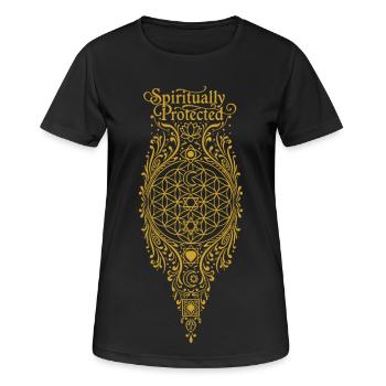 Spirituality Spiritually Protected Sacred Geometry - Women's Breathable T-Shirt - black - Front - AI Model Female 172 light (172cm)