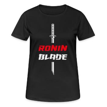 Ronin Klinge Samurai Katana - Frauen T-Shirt atmungsaktiv - Schwarz - Vorne - AI Model Female 172 light (172cm)