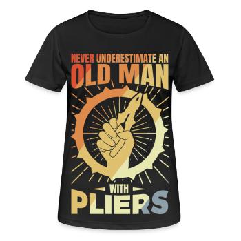 Old electronics technician - Women's Breathable T-Shirt - black - Front - AI Model Female 172 light (172cm)