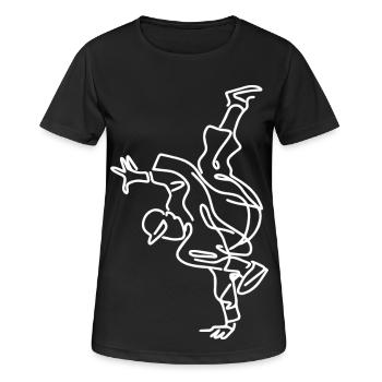 Breakdancing Skizze - Frauen T-Shirt atmungsaktiv - Schwarz - Vorne - AI Model Female 172 light (172cm)
