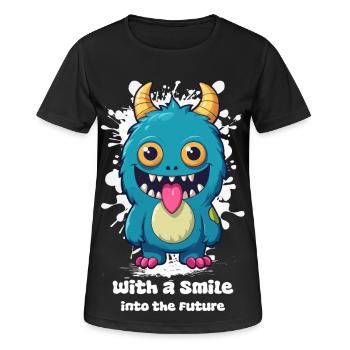 Sourire de monstre - T-shirt respirant Femme - noir - Devant - AI Model Female 172 light (172cm)