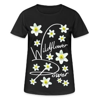BUSCHWINDRÖSCHEN - Frauen T-Shirt atmungsaktiv - Schwarz - Vorne - AI Model Female 172 light (172cm)