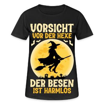 Beware of the witch The broom is harmless - Women's Breathable T-Shirt - black - Front - AI Model Female 172 light (172cm)