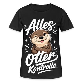Alles Otter Kontrolle Lustiger Otter Spruch - Frauen T-Shirt atmungsaktiv - Schwarz - Vorne - AI Model Female 172 light (172cm)