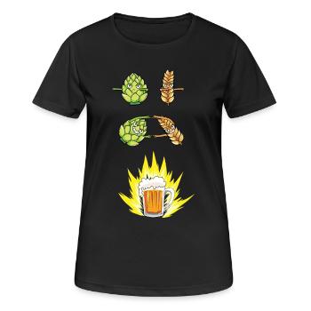 Beer Fusion Hops Malt Anime Manga Beer Drinker - Women's Breathable T-Shirt - black - Front - AI Model Female 172 light (172cm)