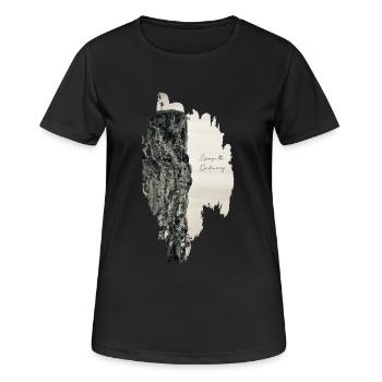 Escape the Ordinary (Ausschnitt) - Frauen T-Shirt atmungsaktiv - Schwarz - Vorne - AI Model Female 172 light (172cm)