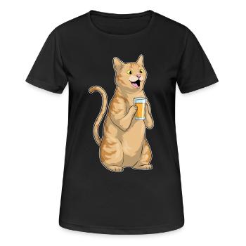 Katze Saft - Frauen T-Shirt atmungsaktiv - Schwarz - Vorne - AI Model Female 172 light (172cm)