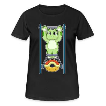 Turtle Bodybuilder Pull-ups Bodybuilding - Women's Breathable T-Shirt - black - Front - AI Model Female 172 light (172cm)