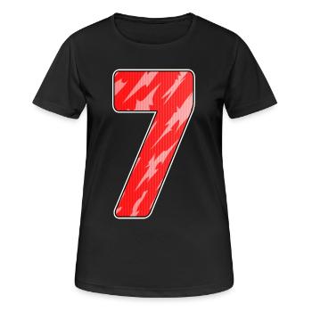 Number Seven - Number 7 Number Red - Women's Breathable T-Shirt - black - Front - AI Model Female 172 light (172cm)