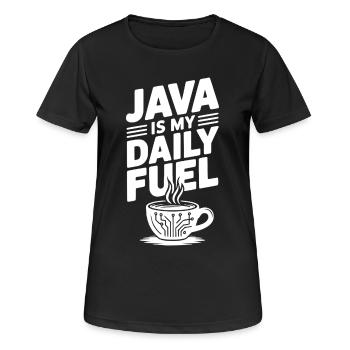 Java est mon carburant quotidien - T-shirt respirant Femme - noir - Devant - AI Model Female 172 light (172cm)