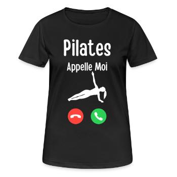 Pilates Appelle Moi Illustration - T-shirt respirant Femme - noir - Devant - AI Model Female 172 light (172cm)