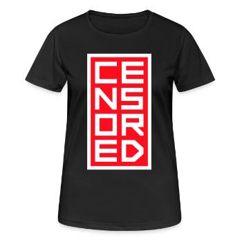 Censored Funny Statement Freedom Logo - Women's Breathable T-Shirt - black - Front - AI Model Female 172 light (172cm)
