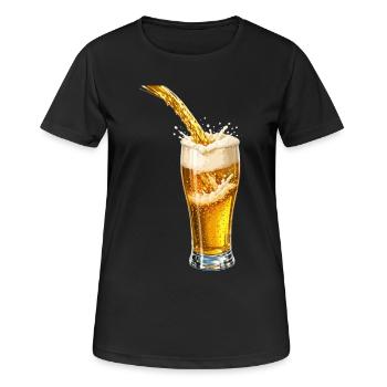 Éclat de mousse de bière dorée - T-shirt respirant Femme - noir - Devant - AI Model Female 172 light (172cm)