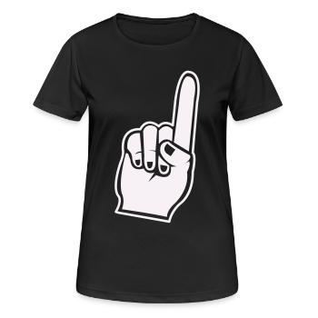 Icône de main en éventail avec l’index de l’index - T-shirt respirant Femme - noir - Devant - AI Model Female 172 light (172cm)