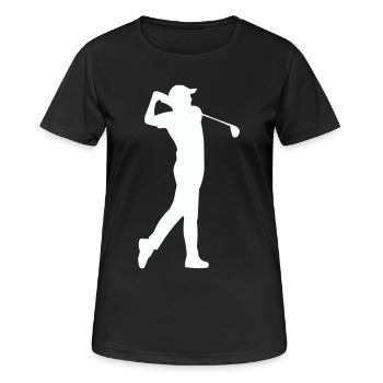 Silhouette du golfeur en swing - T-shirt respirant Femme - noir - Devant - AI Model Female 172 light (172cm)