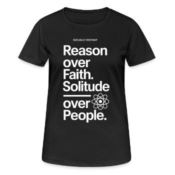 La raison avant la foi La solitude plutôt que les gens - T-shirt respirant Femme - noir - Devant - AI Model Female 172 light (172cm)