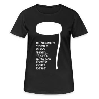 In Heaven there is no beer - Women's Breathable T-Shirt - black - Front - AI Model Female 172 light (172cm)