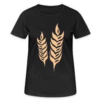 gerste getreide symbol Weizen Logo icon vector - Frauen T-Shirt atmungsaktiv - Schwarz - Vorne - AI Model Female 172 light (172cm)